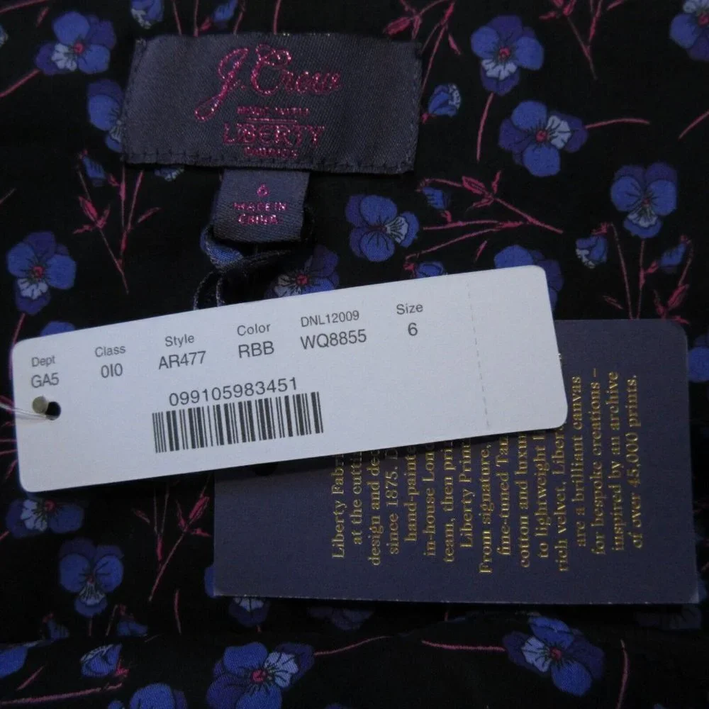 NWT J.Crew Tie-waist Midi in Liberty Mixed Print Patchwork Floral Skirt 6